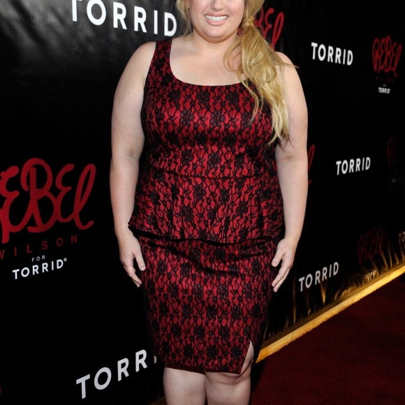 NWT- Rebel Wilson for Torrid Red & Black Lace Sleeveless Peplum Bodycon Dress 16 - Picture 9 of 15